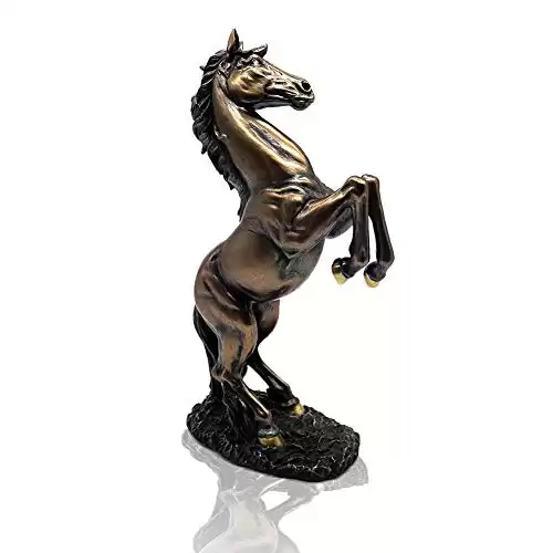 Lependor 12 inch Standing Decorative Bronze Horse Sculpture